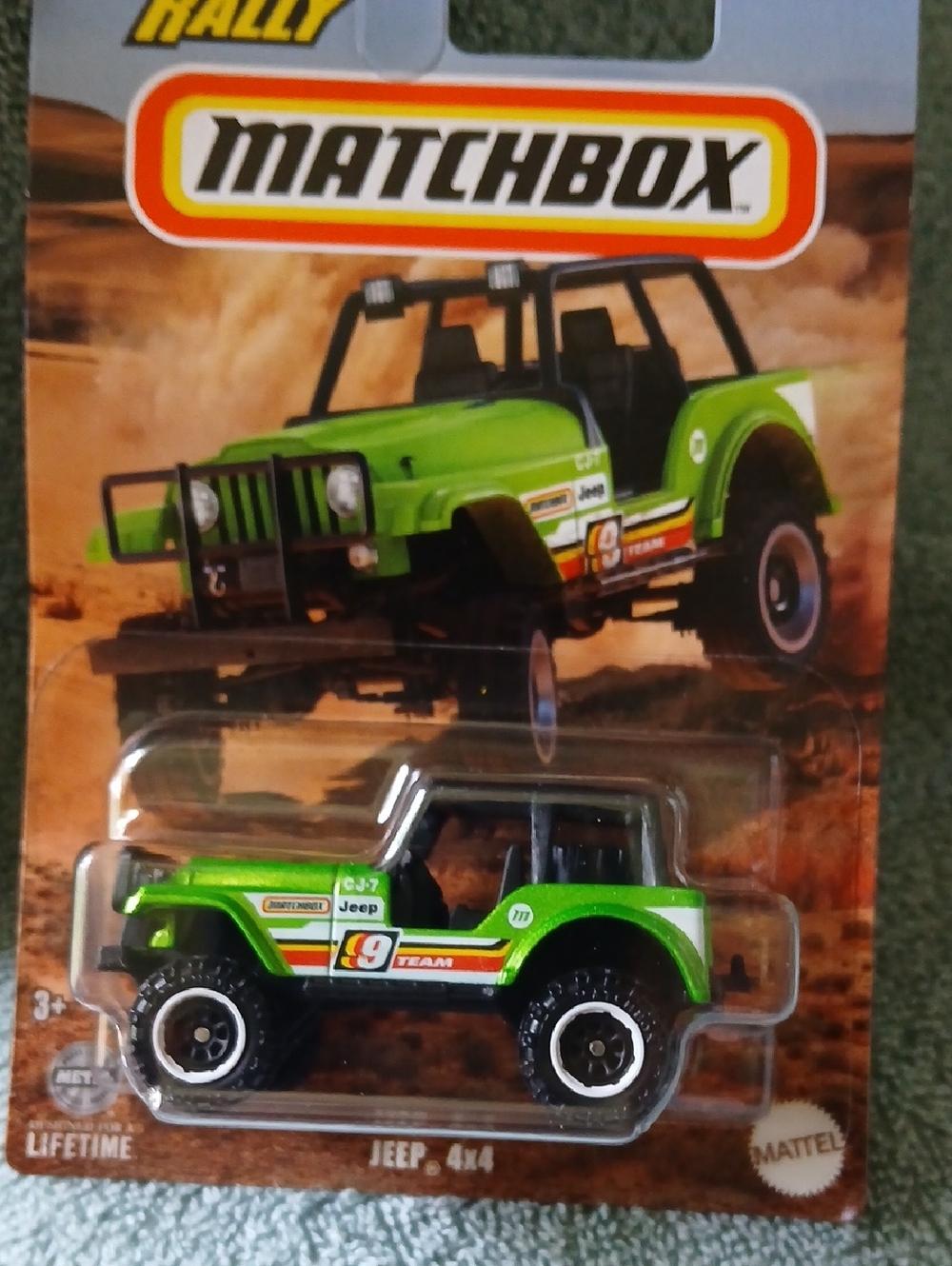 Matchbox Green Jeep 4x4 Rally Truck Toy
